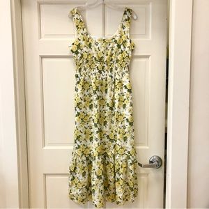J. Crew Smocked-Waist Dress in Liberty Carline Rose Print